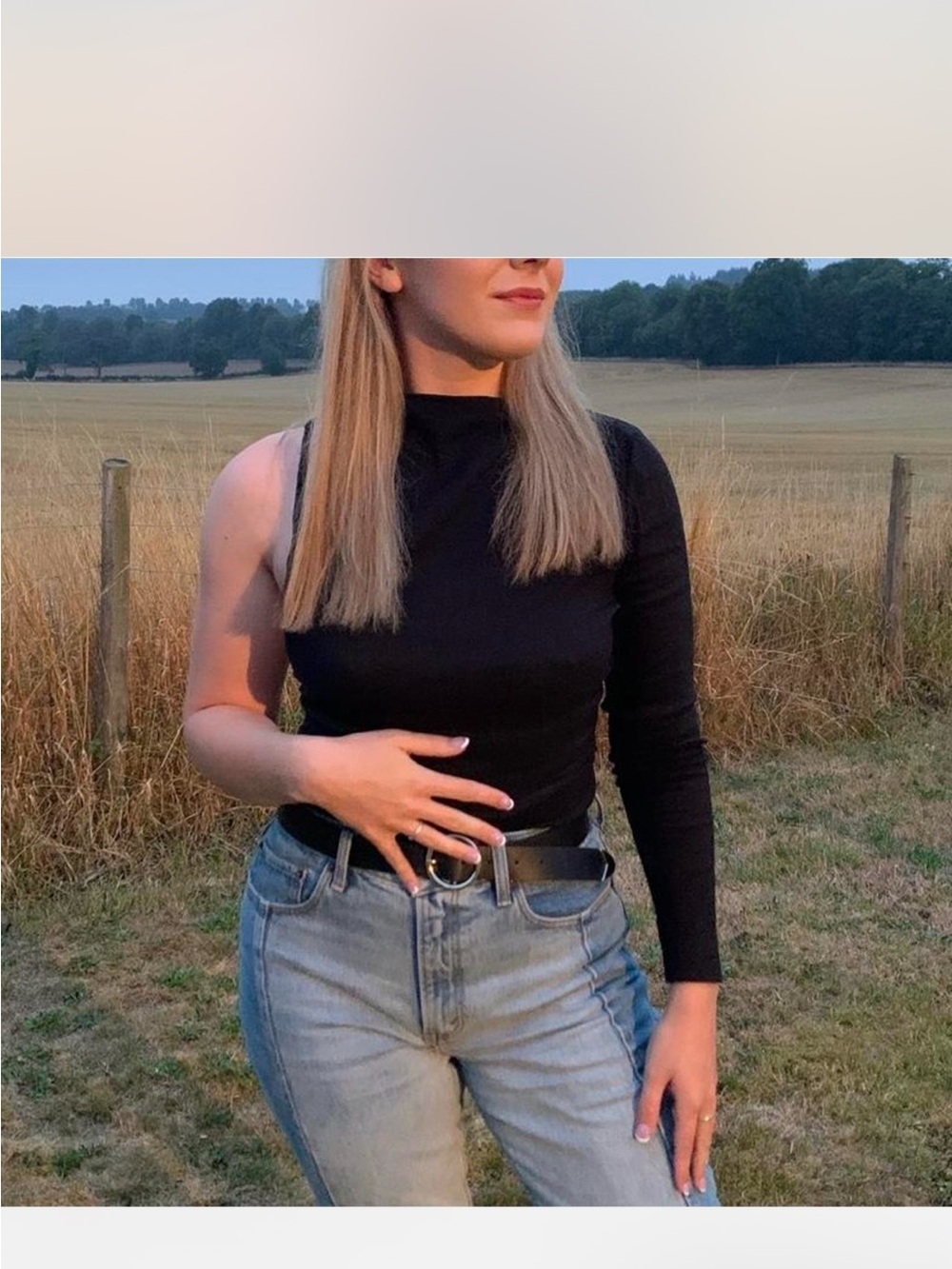 Zara Black One-Sleeve Open-Back Asymmetrical Top - Picture 2 of 7